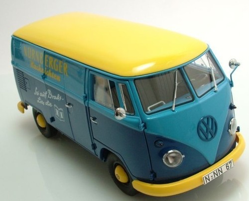 ,SCHUCO, VOLKSWAGEN T1 marca Nurnberger Nachrichten techo azul amarillo, 1/18... - Imagen 2 de 6