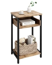 Side Table, 25 inch High End Table, Small Bedside Table for Living Room, Bedr...