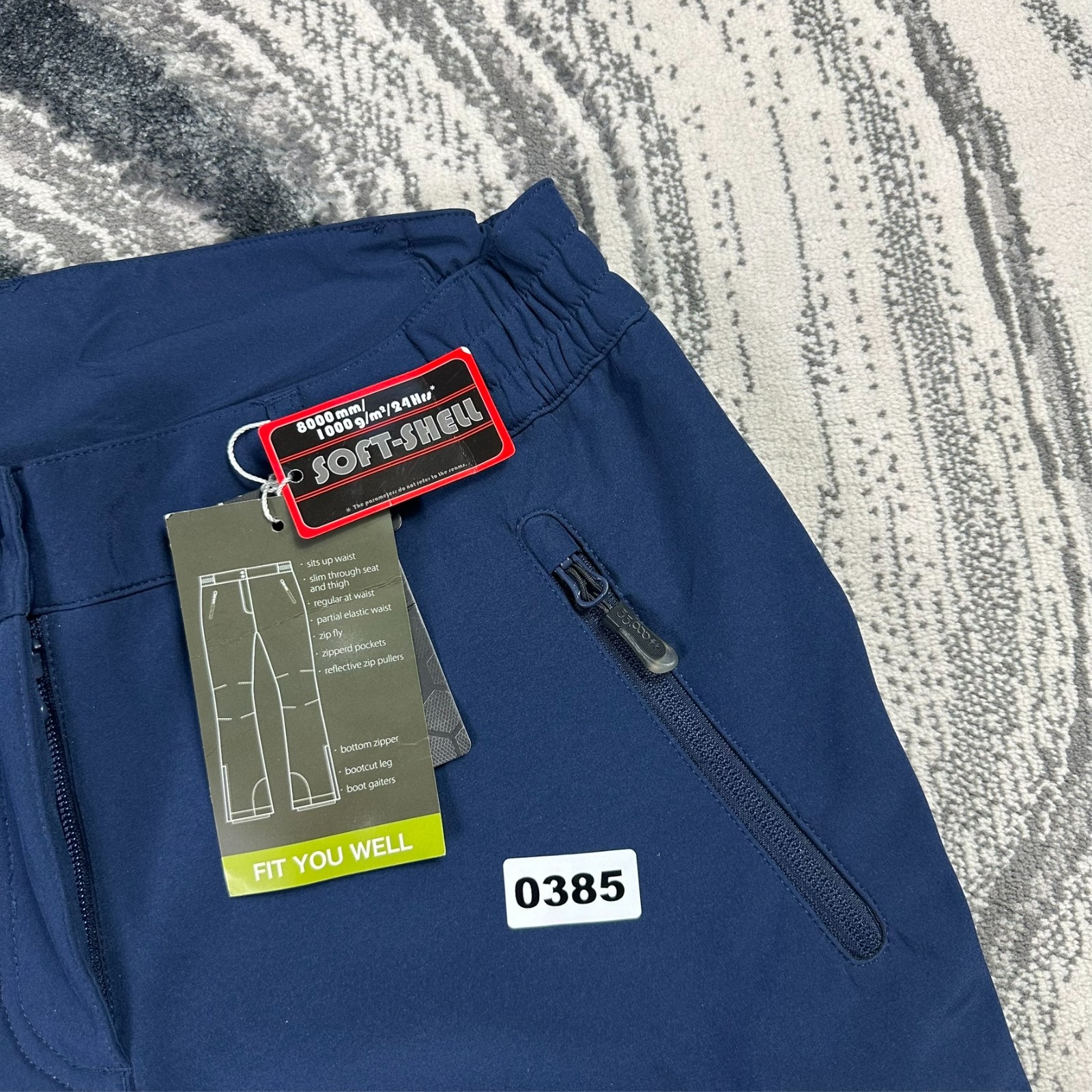VTG 33,000FT Blue Size 38 x 31 Softshell Thermal Flared Pants Waterproof Bottoms image 2