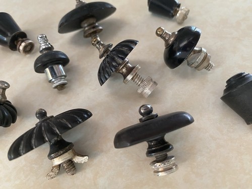 15 Victorian silver plate Bakelite Old Pewter Tea pot lid Knobs Top finials Knob - Picture 8 of 13