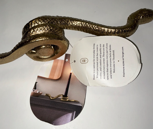 Schwelle 11" x 2" Halloween Horizontal Gold Schlange Kegel Kerzenhalter Aluminium - Bild 8 von 9