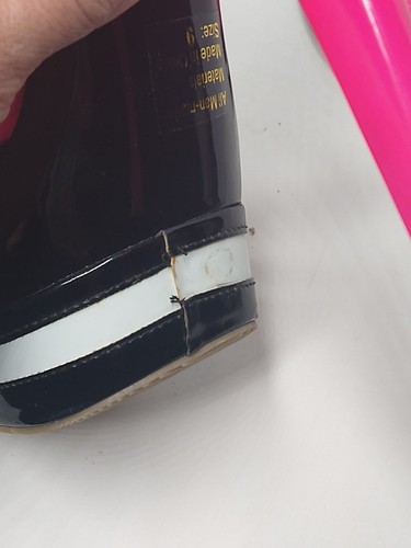 VTG Y2K Deb Stiletto Heels 9 Neon Pink Black White Patent 90s 6.5" Cosplay Read - Picture 15 of 23
