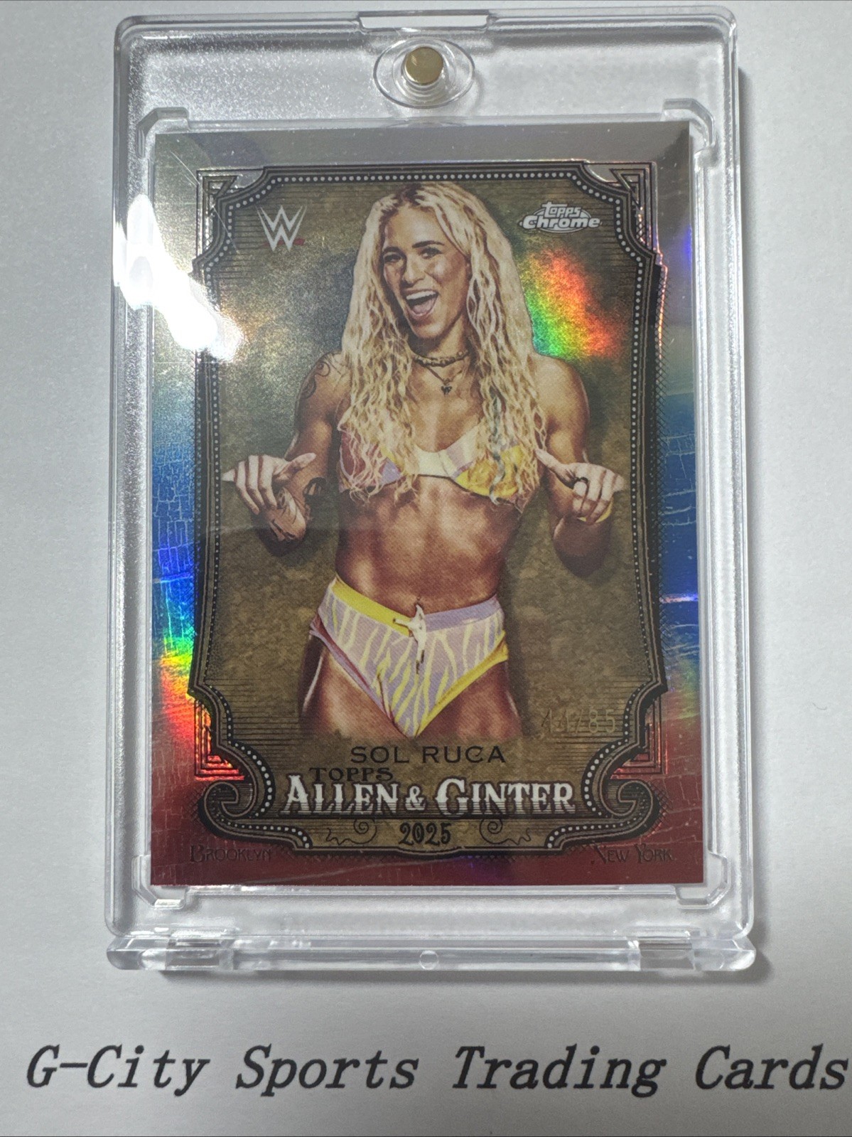 2025 Topps Chrome WWE - Allen & Ginter Sol Ruca #AG-SOL Red White & Blue...