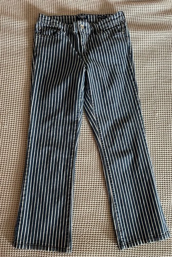 CHAPS Jeans - Damen Rise Crop Kick Jeans ~ Mid Summer Lapis Stripe ~ 6/28