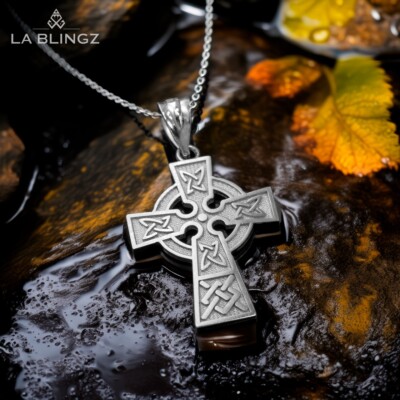 Sterling Silver Celtic Cross Charm Necklace | Irish Heritage Jewelry | eBay