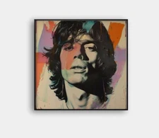 🎶 Andy Warhol 🎸 Mick Jagger ''Framed" Art Print 1/25 Giclée COA 24"x24" V66
