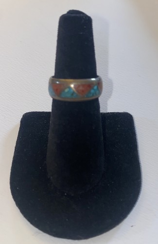 Native American Silver Turquoise Ring Size 7
