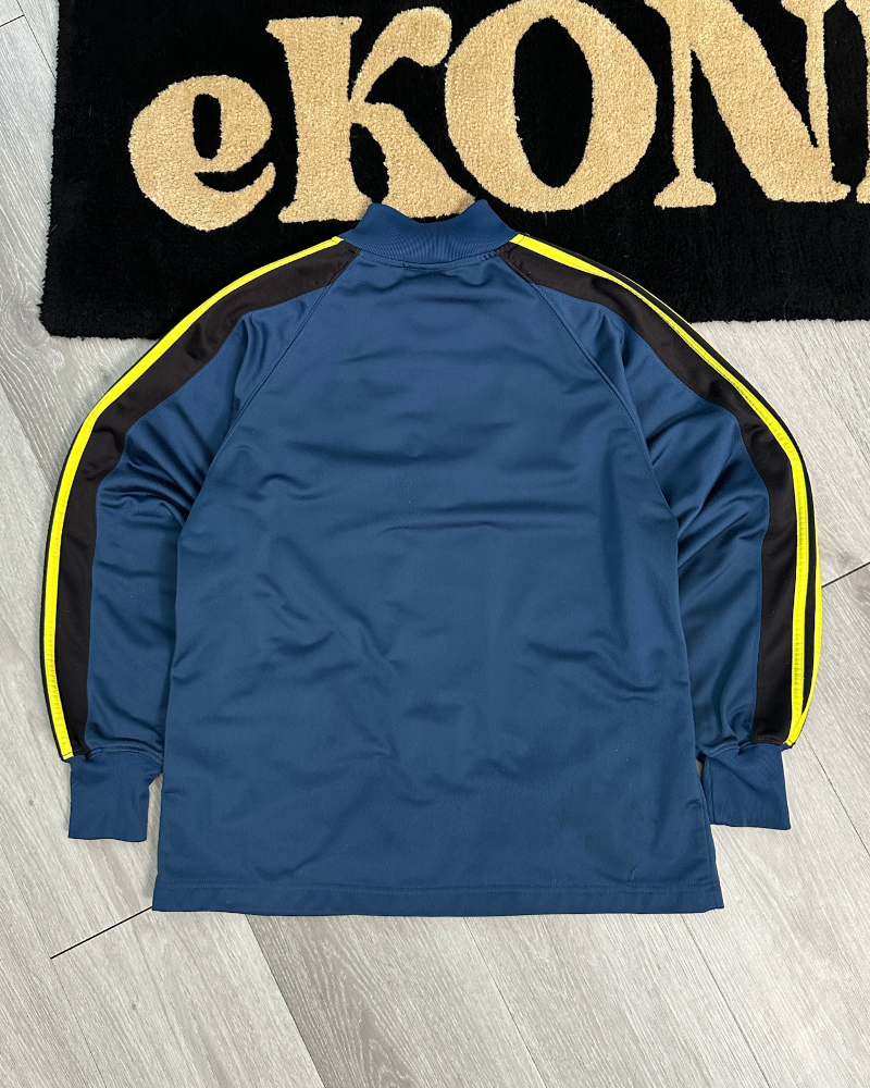 Vintage 90's Adidas Navy Blue/Black/Yellow Men's Track Jacket