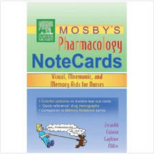 MOSBY'S PHARMACOLOGY MEMORY NOTECARDS: VISUAL, MNEMONIC, By Joann Zerwekh & Jo