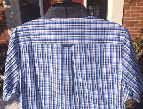 Men's Brand New SMASH Blue Plaid Short Sleeve BUTTON FRONT SHIRT MSRP $89 - Picture 6 of 9