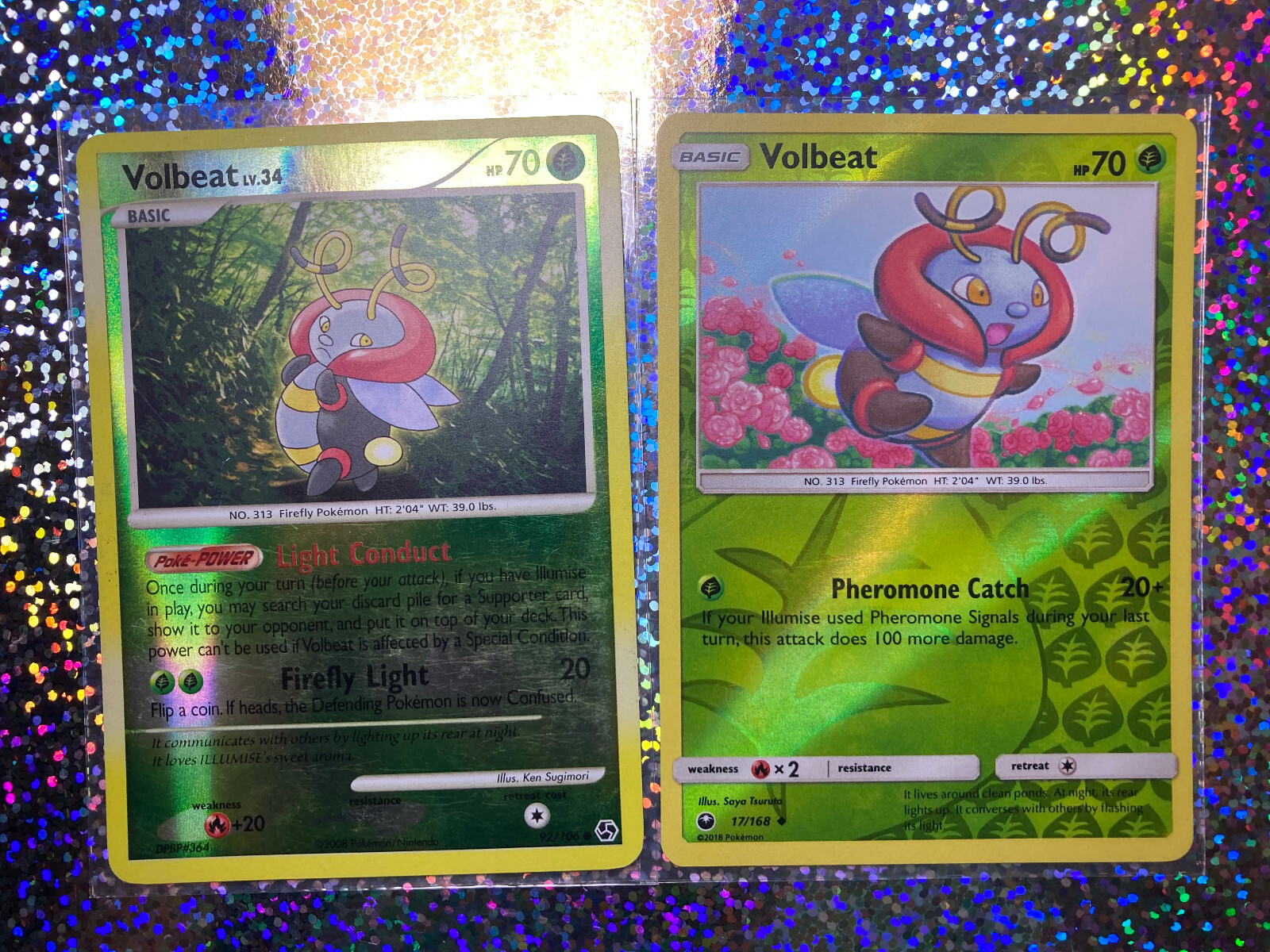 Pokemon Reverse Holo Volbeat: Great Encounters 92/106; Celestial Storm 17/168