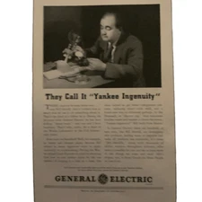 Vintage 1939 General Electric Yankee Ingenuity Ad Advertisement
