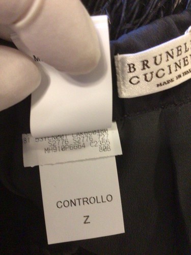 Neu mit Etikett $ 3245 Brunello Cucinelli schwarze Damenshorts Seide Straußenfedern Pailletten - Bild 12 von 16