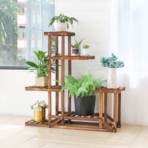 Multi Tier Flower Rack Wooden Plant Stand Pots Bonsai Book Display Shelf Holder - Picture 21 of 69