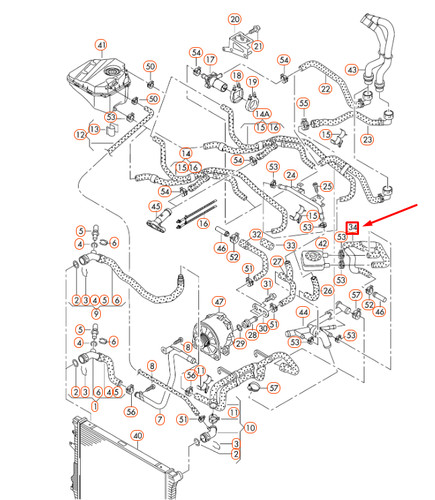 NEW AUDI Q7 4L ENGINE COOLANT HOSE 03H121049A OEM - Picture 6 of 7