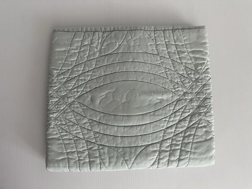 Pottery Barn ~ (NEW) Silk Wedding Ring Standard Quilted Sham Light Blue Seafoam - Picture 5 of 7