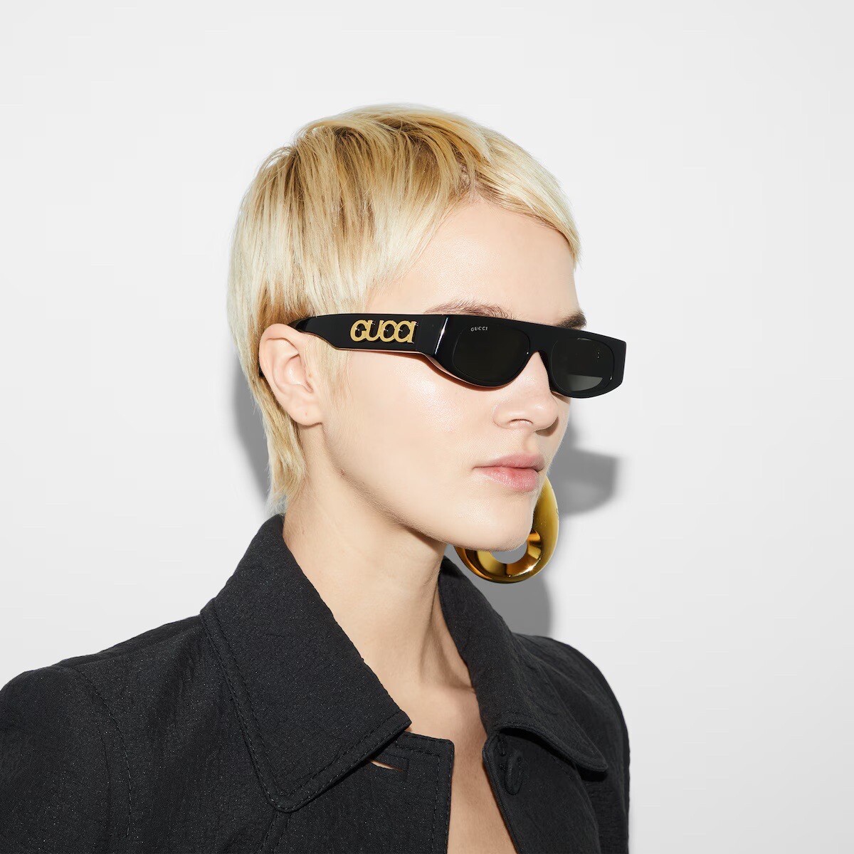 サングラス GUCCI Gucci - GG1771S - 001 black black grey NEW GUCCI GG1771S 001 GEOMETRIC BLACK GREY WOMEN SUNGLASSES