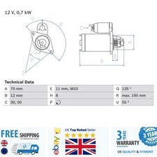 Starter 0986018630 for Nissan PRIMERA 99-01 ALMERA 00-06 233009F600
