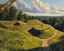 Hopewell Culture ancient earthworks oil painting 8x10 Print