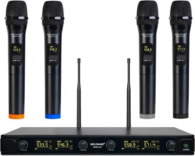 Melonare UHF-Halterung kabelloses Quad dynamisches Handmikrofonsystem Mikrofonset