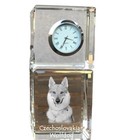 Czechoslovakian Wolfdog crystal clock with a dog Art-Dog