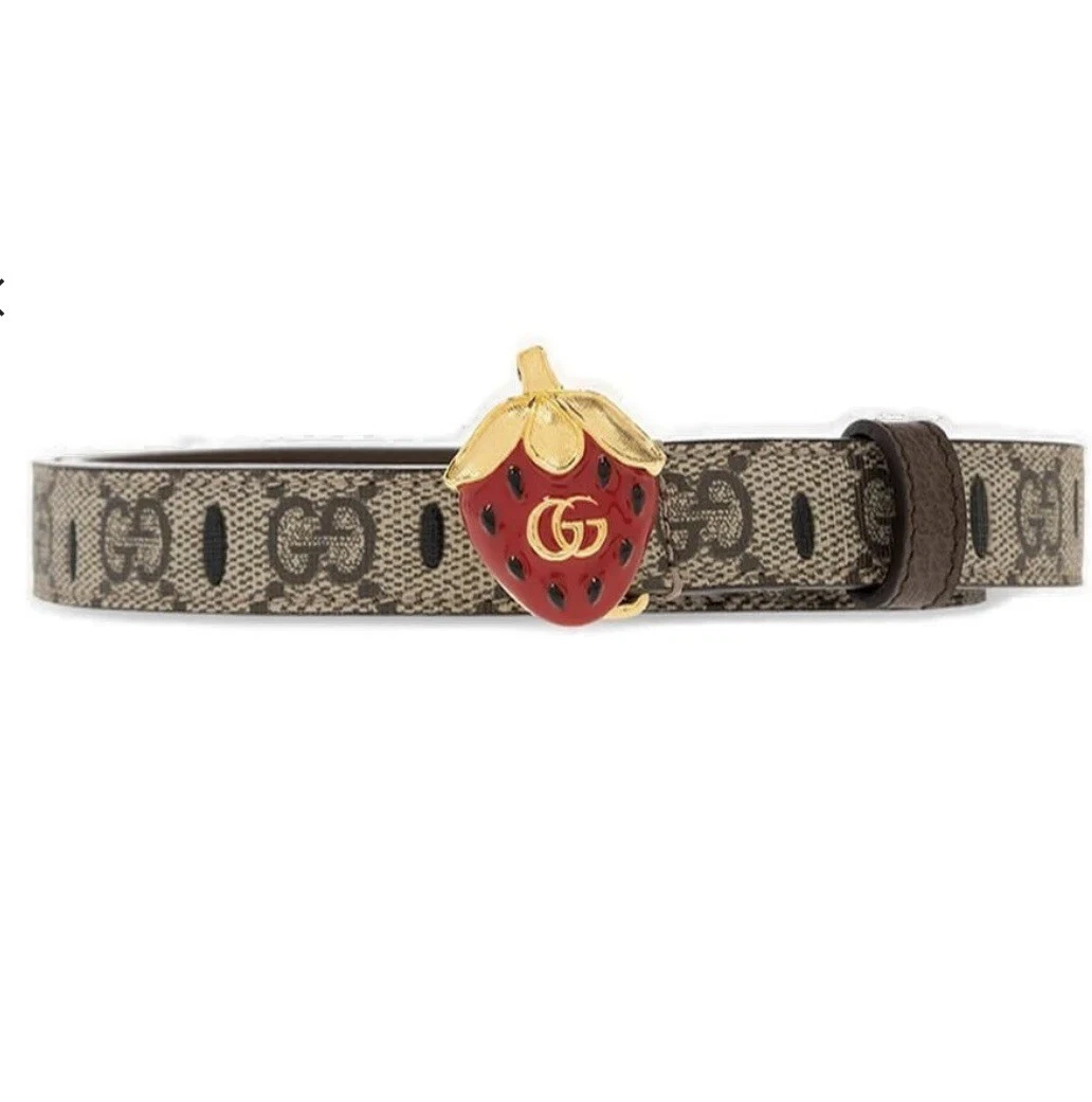 Ceinture boucle pendentif fraise monogramme Gucci 95 cm neuve