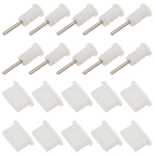 10 Pairs USB C Anti Dust Protect Cover Silicon Port Plug Cover(White)