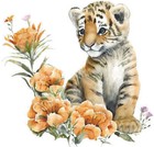 Tiger Floral Orange flower Sticker Decal Vinyl WINDOW CAR Home sr224