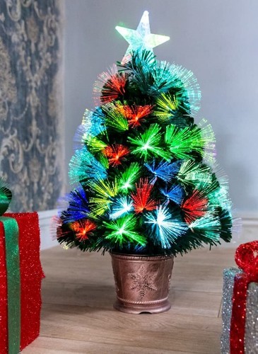 Pre-Lit Christmas Tree Fibre Optic Pine LED Lights Xmas Decor 4 Styles 2-6ft - Picture 28 of 34