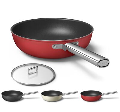 SMEG Wok Pfanne Ø30cm Bratpfanne Asia Schmortopf Auswahl Farbe