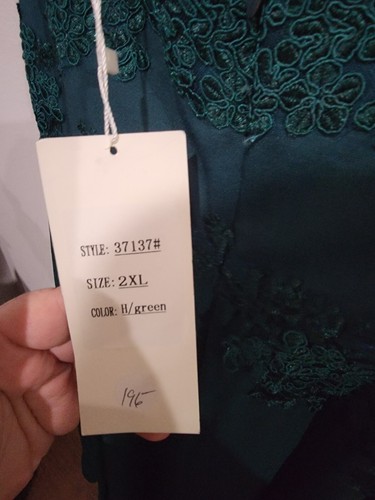 Fiesta Fashion Empire Waist Gown Green Embroidery Retail $196 Size 2XL NWT Vntg - Picture 9 of 11