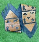 Cow Hide table runner Leather Table runner brown acid wash design with laser cut