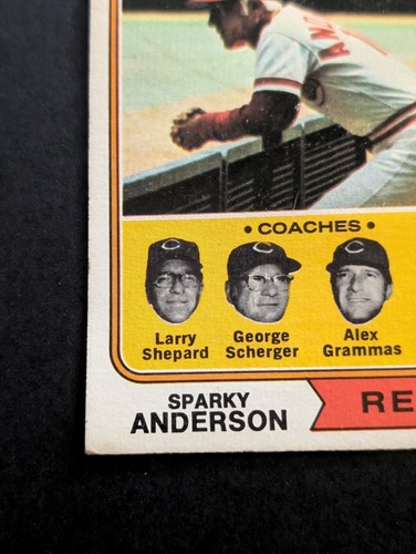 ⚾🔥1974 Topps #326 Reds Field Leaders (Sparky Anderson) ⚾🔥 - Imagen 4 de 6