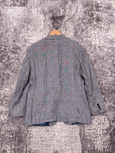 Lauren Ralph Lauren Blazer 41 R Mens Slim Fit Linen Plaid Sport Coat Jacket - Picture 3 of 10