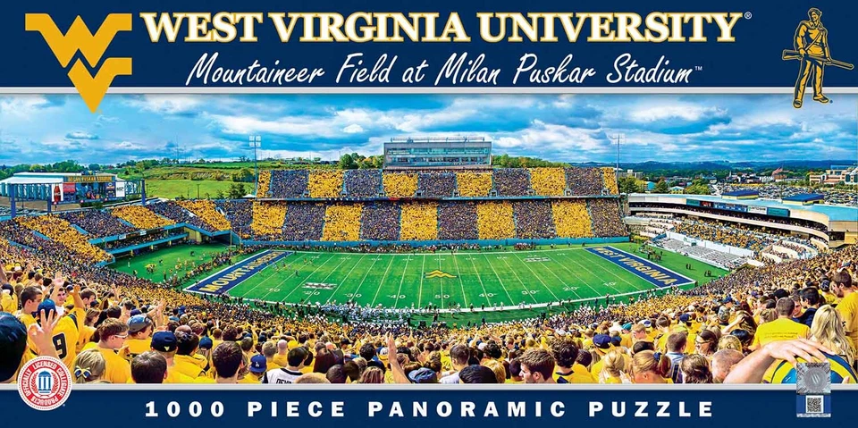 Obras Maestras West Virginia Mountaineers NCAA Estadio Panorámico Vista Central 1000 Foto 3 de 3