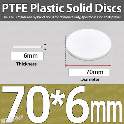 PTFE Plastic Solid Discs Flat Round Pad Sealed Cushioning Diameter 5mm-150mm Dia - Picture 204 of 231