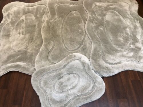 X ROMANY WASHABLES GYPSY MATS THICK 4PC SET NON SLIP GERMAN MATS SILVER /LARGE X - Picture 3 of 6
