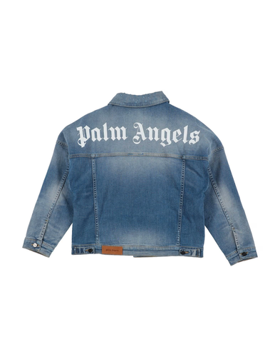 $560 Palm Angels Little Boy's & Boy's Denim Jacket - Blue White - Size 12 - NWT - Picture 2 of 3