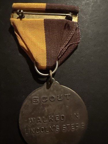 I Walked in Lincoln's Steps, Lincoln Pilgrimage Trail Medal, Abraham Lincoln BSA - Picture 3 of 5