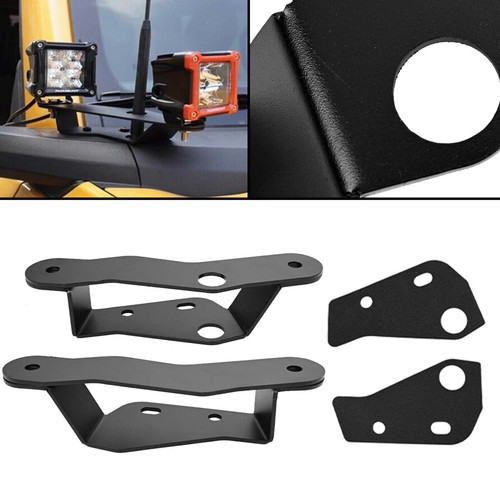 Lower Windshield A-Pillar LED Light Bar Mount Bracket Black For Bronco 2021-2024 - Picture 3 of 13