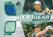 UPPER DECK 2021 SP GAME USED K.J. CHOI & PAT PEREZ #TG2-PC TOUR GEAR COMBO RELIC