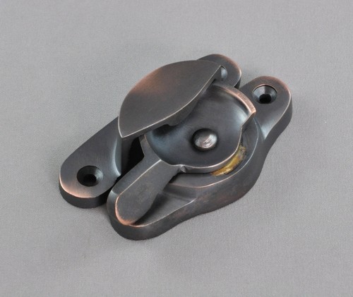 WINDOW SASH LOCK-FITCH FASTENER-CLASSIC DOUBLE HUNG-8 FINISH-Tradco SOLID BRASS - Picture 7 of 12