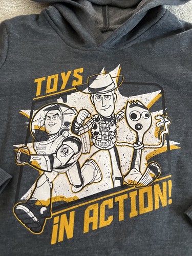 Disney Toy Story Niños Gris Blanco Amarillo JUGUETES EN ACCIÓN Sudadera con Capucha Manga Larga 5 - Imagen 2 de 7