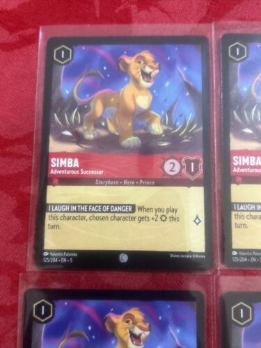 x4 Lorcana Shimmering Skies - Simba - Adventurous Successor - 125/204 - M/NM x4 - Picture 3 of 7