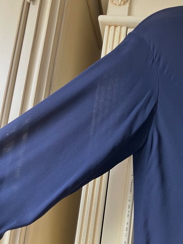 Vintage Chanel Navy Silk Chiffon Dress – S – Very Good Condition - Picture 4 of 6