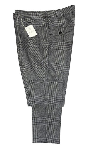 PT01 Men's Slacks Pants Wool Super100's Fabric Checkered