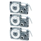 3x Étiquettes Cartouche Compatible pour Casio XR-9WE Noir sur blanc 9mm Ruban