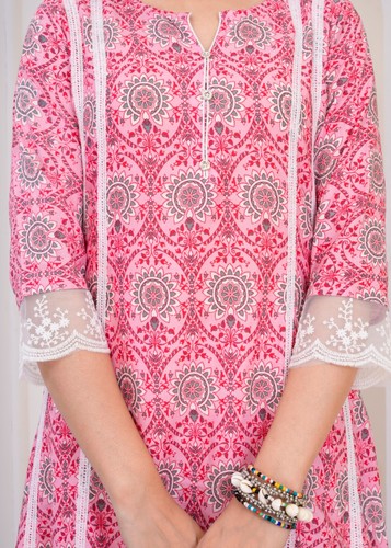 Traditional Indian Kurti Set with Pant and Dupatta – Ethnic Wear for Women - Picture 4 of 5