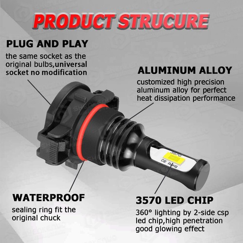 For 2007-2015 2016 Chevy Silverado 1500 2500HD 3500HD LED Headlight Fog Bulb M7Y - Picture 16 of 19