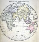 1888 Mitchell World Map Eastern Hemisphere Europe Australia Asia Africa Arabia